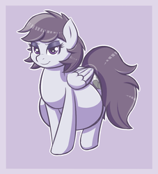 Size: 904x997 | Tagged: safe, artist:funble, oc, oc only, oc:silver dust, pegasus, pony, eyeshadow, female, looking at you, makeup, mare, pregnant, simple background, solo