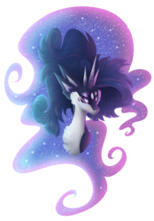 Size: 1299x1868 | Tagged: safe, artist:monogy, princess cadance, princess celestia, princess luna, twilight sparkle, oc, oc:dianisis cibele, alicorn, pony, g4, bust, empress, ethereal mane, female, fusion, goddess, horn, mare, multiple eyes, multiple horns, portrait, simple background, solo, transparent background, twilight sparkle (alicorn)