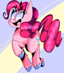 Size: 1155x1321 | Tagged: dead source, safe, artist:flutteringpie, pinkie pie, earth pony, pony, g4, cute, diapinkes, female, hooves, mare, open mouth, solo