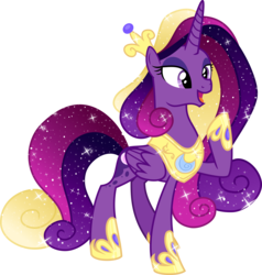 Size: 6864x7200 | Tagged: safe, artist:limedazzle, princess cadance, alicorn, pony, g4, absurd resolution, alternate universe, concave belly, female, galaxy mane, mare, older, show accurate, simple background, slender, solo, thin, transparent background, ultimate cadance, vector