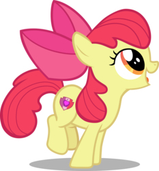 Size: 3720x4000 | Tagged: safe, artist:hendro107, apple bloom, earth pony, pony, g4, hard to say anything, .svg available, apple bloom's bow, bow, cute, cutie mark, female, filly, hair bow, happy, looking up, open mouth, simple background, solo, the cmc's cutie marks, transparent background, vector