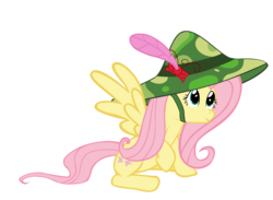 Size: 2738x2000 | Tagged: safe, artist:ancientkale, fluttershy, pegasus, pony, g4, female, hat, high res, mare, simple background, solo, transparent background, vector