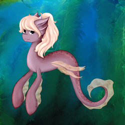 Size: 2000x2000 | Tagged: safe, artist:mailner, oc, oc only, mermaid, merpony, pony, fins, high res, ocean, seaweed, smiling, solo, underwater, water