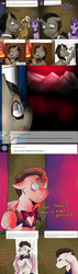Size: 1500x5248 | Tagged: safe, artist:jitterbugjive, doctor whooves, time turner, twilight sparkle, oc, oc:sandy hooves, earth pony, pegasus, pony, unicorn, ask discorded whooves, ask miss twilight sparkle, comic:ask motherly scootaloo, g4, comic, crossover, discord whooves, doctor who, doctwi, female, male, miss twilight sparkle, shipping, straight, tardis, tardis console room, tardis control room, the doctor