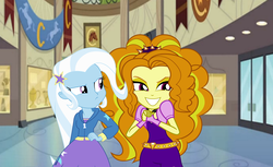 Size: 936x571 | Tagged: safe, artist:ktd1993, adagio dazzle, trixie, equestria girls, g4, female, lesbian, shipping, triagio