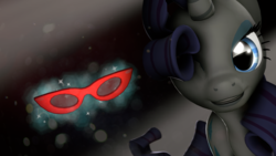 Size: 1920x1080 | Tagged: safe, artist:wiizzie, rarity, pony, g4, 3d, female, glasses, magic, solo