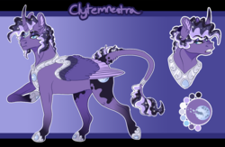 Size: 1125x735 | Tagged: safe, artist:bijutsuyoukai, oc, oc only, oc:clytemnestra, alicorn, pony, parent:dandy grandeur, parent:princess luna, reference sheet, solo