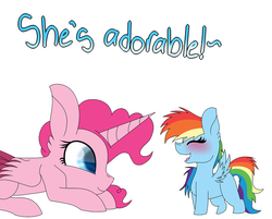 Size: 1280x1027 | Tagged: safe, artist:tomboygirl45, pinkie pie, rainbow dash, alicorn, pony, princessponk, g4, alicornified, ask, blushing, female, filly, filly rainbow dash, implied cupcakes, pinkiecorn, prone, race swap, tumblr, xk-class end-of-the-world scenario, younger