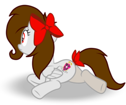 Size: 4200x3500 | Tagged: safe, artist:rsa.fim, oc, oc only, oc:whisper hope, pegasus, pony, bow, butt, female, mare, mexican, plot, prone, rear view, red eyes, ribbon, simple background, solo, tail bow, tail wrap, transparent background, unitárium, vector