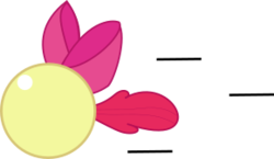 Size: 290x168 | Tagged: safe, artist:mega-poneo, apple bloom, pony, g4, ambiguous gender, apple bloom's bow, ball, bow, crossover, hair bow, male, motion lines, rolling, simple background, solo, sonic the hedgehog (series), spin dash, transparent background