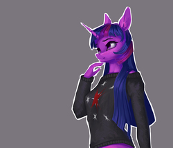 Size: 2000x1718 | Tagged: safe, artist:f13proxima, twilight sparkle, anthro, g4, clothes, female, solo, sweater