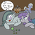 Size: 2500x2500 | Tagged: safe, artist:bennimarru, limestone pie, marble pie, maud pie, pony, g4, flat colors, high res, marbles, pie sister swap day, pie sisters, rock, siblings, sisters, text, trio
