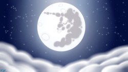Size: 1920x1080 | Tagged: safe, artist:victoria-luna, pony, cloud, full moon, mare in the moon, moon, night, night sky, sky, starry night, stars