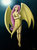 Size: 1024x1396 | Tagged: safe, artist:verygood91, fluttershy, bat pony, human, bats!, g4, barefoot, clothes, dress, elf ears, feet, female, flutterbat, grass, humanized, light skin, looking at you, moon, night, race swap, smiling, solo, spread wings, winged humanization, wings