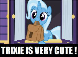 Size: 5370x3920 | Tagged: safe, trixie, pony, unicorn, g4, to where and back again, captain obvious, cute, diatrixes, female, solo, to saddlebags and back again, trixie is cute, truth