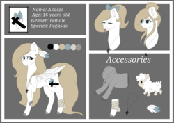 Size: 960x678 | Tagged: safe, artist:tinatina-8, oc, oc only, oc:akaszi, pegasus, pony, bow, bust, clothes, female, hair bow, mare, portrait, reference sheet, sheep dog, solo, tongue out