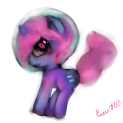 Size: 512x512 | Tagged: safe, artist:pipomanager-mimmi, oc, oc only, oc:cosmetic bubble bottoms, pony, unicorn, female, mare, simple background, solo