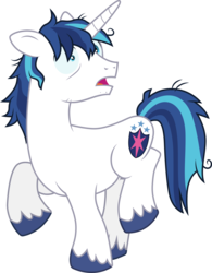 Size: 3001x3847 | Tagged: safe, artist:cloudy glow, shining armor, pony, unicorn, g4, the crystalling, cracked armor, frazzled, high res, male, open mouth, simple background, solo, stallion, transparent background, vector