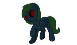 Size: 400x235 | Tagged: safe, artist:sagelight, oc, oc only, oc:sagelight, pegasus, pony, zombie, blank flank, evil, female, red eyes, simple background, smiling, solo, transparent background