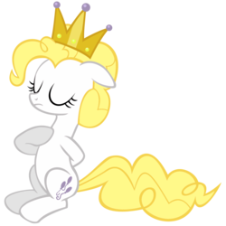 Size: 5000x5000 | Tagged: safe, artist:swearn, surprise, pony, g1, g4, absurd resolution, crown, eyes closed, female, floppy ears, g1 to g4, generation leap, jewelry, regalia, simple background, solo, transparent background, vector, wingless