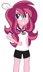 Size: 900x1500 | Tagged: dead source, safe, artist:wubcakeva, oc, oc only, oc:contralto, equestria girls, g4, my little pony equestria girls: legend of everfree, breasts, clothes, disguised siren, equestria girls-ified, female, gem, shirt, shorts, simple background, siren gem, solo, transparent background