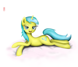 Size: 5547x4770 | Tagged: safe, artist:celsian, lemony gem, pony, unicorn, g4, absurd resolution, background pony, bed, bedroom eyes, bedsheets, female, lying, mare, solo