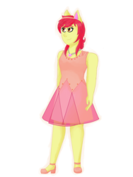 Size: 2448x3264 | Tagged: safe, artist:cornerverse, apple bloom, earth pony, anthro, g4, clothes, dress, female, gala dress, high res, older, simple background, solo, transparent background