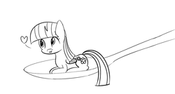 Size: 920x494 | Tagged: safe, artist:joey, blossomforth, pegasus, pony, g4, female, heart, horse spooning meme, meme, sketch, solo, spoon