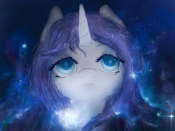 Size: 4000x3000 | Tagged: safe, artist:plotcore, rarity, pony, unicorn, g4, bust, female, portrait, solo, space