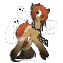 Size: 1024x1024 | Tagged: safe, artist:jadekettu, oc, oc only, oc:spectra, ghost, pony, ear piercing, necktie, piercing, simple background, solo, transparent background