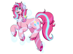Size: 6528x4869 | Tagged: safe, artist:cornerverse, pinkie pie, earth pony, pony, g4, absurd resolution, element of laughter, female, glowing, glowing lines, glowing mane, mare, rainbow power, rainbow power redesign, simple background, solo, transparent background