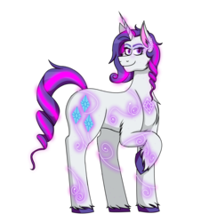 Size: 4400x4869 | Tagged: safe, artist:cornerverse, rarity, pony, unicorn, g4, absurd resolution, element of generosity, female, glowing, glowing lines, glowing mane, mare, rainbow power, rainbow power redesign, simple background, solo, transparent background