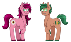Size: 8256x4869 | Tagged: safe, artist:cornerverse, gloriosa daisy, timber spruce, earth pony, pony, equestria girls, g4, absurd resolution, chibi, female, male, mare, simple background, stallion, transparent background