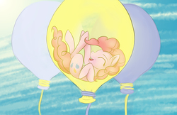 Size: 5100x3300 | Tagged: safe, artist:spiritofthwwolf, pinkie pie, earth pony, pony, g4, absurd resolution, balloon, eyes closed, female, mare, open mouth, pinkie pie trapped in a balloon, redraw, solo