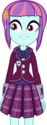 Size: 1141x3000 | Tagged: safe, artist:diegator007, sunny flare, dance magic, equestria girls, equestria girls specials, g4, clothes, crystal prep academy uniform, female, school uniform, simple background, skirt, smiling, solo, transparent background, vector