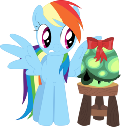 Size: 3419x3590 | Tagged: safe, artist:porygon2z, rainbow dash, tank, pegasus, pony, tortoise, g4, may the best pet win, duo, high res, simple background, transparent background, vector