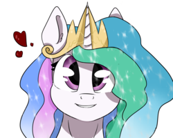 Size: 1024x819 | Tagged: safe, artist:masyaataman, princess celestia, alicorn, pony, g4, beautiful, bust, cute, cutelestia, female, heart, looking at you, mare, portrait, simple background, smiling, solo, transparent background