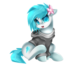 Size: 2918x2614 | Tagged: safe, artist:pridark, oc, oc only, oc:ice cubes, earth pony, pony, commission, cute, female, floppy ears, flower, flower in hair, high res, looking at you, mare, ocbetes, simple background, smiling, solo, transparent background