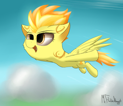 Size: 2900x2500 | Tagged: safe, artist:a8f12, spitfire, pegasus, pony, g4, flying, high res, requested art, solo