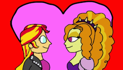 Size: 840x480 | Tagged: safe, artist:ktd1993, adagio dazzle, sunset shimmer, equestria girls, g4, animated, duo, female, gif, kiss on the lips, kissing, lesbian, ship:sunsagio, shipping