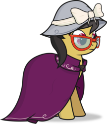 Size: 1646x1906 | Tagged: safe, artist:biel56789, derpibooru exclusive, a.k. yearling, daring do, pony, g4, alternate hairstyle, clothes, female, glasses, hat, simple background, solo, transparent background, vector