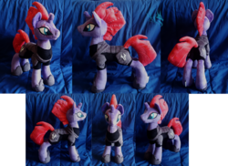 Size: 1047x762 | Tagged: safe, artist:fire-topaz, tempest shadow, pony, unicorn, g4, my little pony: the movie, armor, broken horn, eye scar, female, horn, irl, mare, photo, plushie, scar, solo