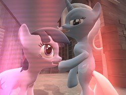 Size: 1024x768 | Tagged: safe, artist:rewirken, trixie, twilight sparkle, pony, unicorn, g4, 3d, female, gmod, lesbian, mare, ship:twixie, shipping