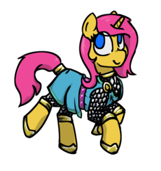 Size: 855x910 | Tagged: safe, artist:thebirdiebin, oc, oc only, oc:eventide, pony, unicorn, armor, dungeons and dragons, simple background, smiling, solo, sorcerer, transparent background