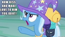 Size: 610x343 | Tagged: safe, trixie, g4, dialogue, shipper on deck, text, the great and powerful shipper