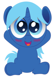 Size: 898x1250 | Tagged: safe, artist:spellboundcanvas, oc, oc only, oc:nomad spellbound, pony, unicorn, blushing, chibi, looking at you, simple background, smiling, solo, transparent background, underhoof