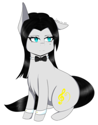 Size: 2482x3173 | Tagged: safe, artist:cannoncar, oc, oc only, oc:klavinova, earth pony, pony, beauty mark, bowtie, chest fluff, chibi, commission, cute, female, high res, mare, simple background, smiling, solo, transparent background