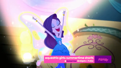 Size: 1920x1080 | Tagged: safe, screencap, rarity, a photo booth story, equestria girls, g4, my little pony equestria girls: summertime shorts, discovery family logo, fabulous, fall formal outfits, glimmer wings, glowing, happy, magical geodes