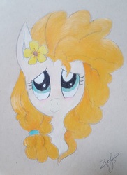 Size: 832x1142 | Tagged: safe, artist:equusstorm, pear butter, earth pony, pony, g4, the perfect pear, female, solo, traditional art