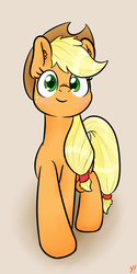 Size: 1000x2000 | Tagged: safe, artist:yakoshi, applejack, earth pony, pony, g4, female, mare, simple background, solo